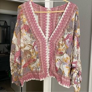 Free People Printed Blouse